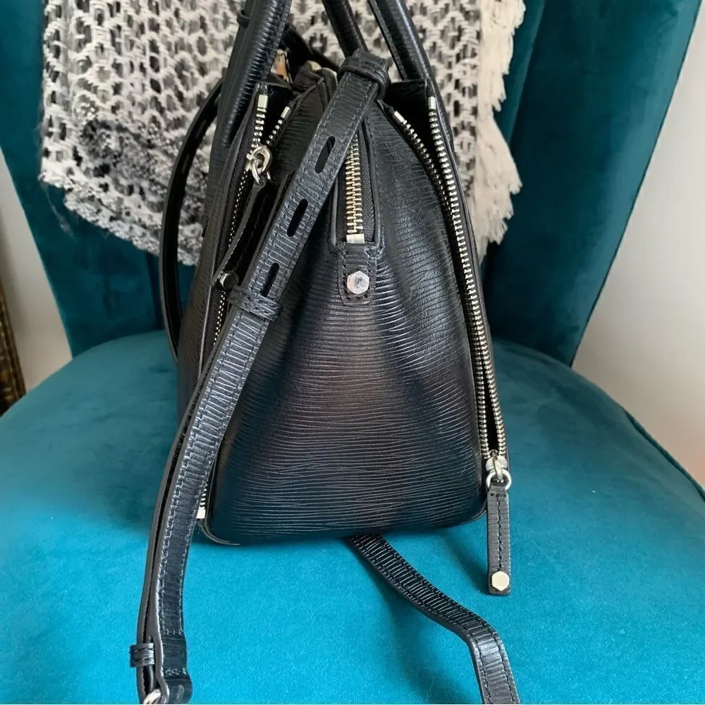 REBECCA MINKOFF BLACK LEATHER SATCHEL BAG